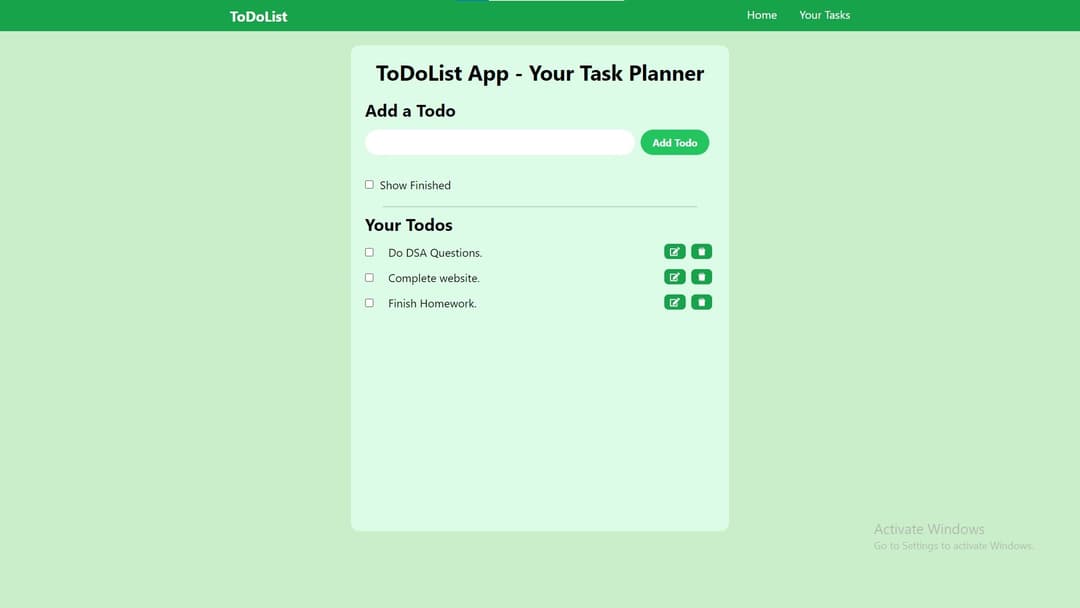 Todo List Website